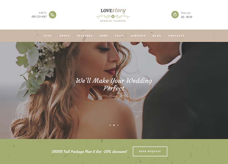 Un esempio di sito per wedding planner