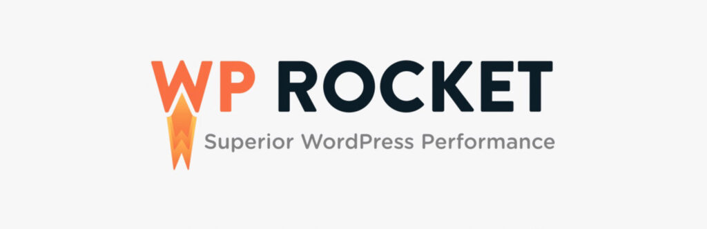 Il logo di Wp Rocket con il claim: "Superior WordPress performance"
