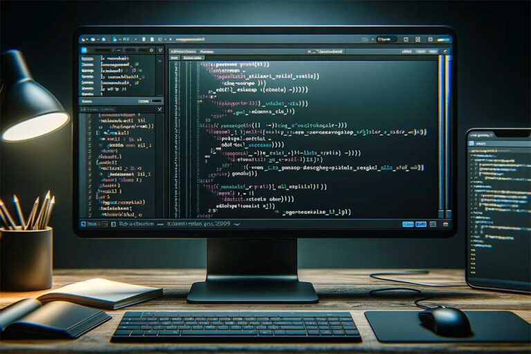 Una schermata scritta in PHP su un computer