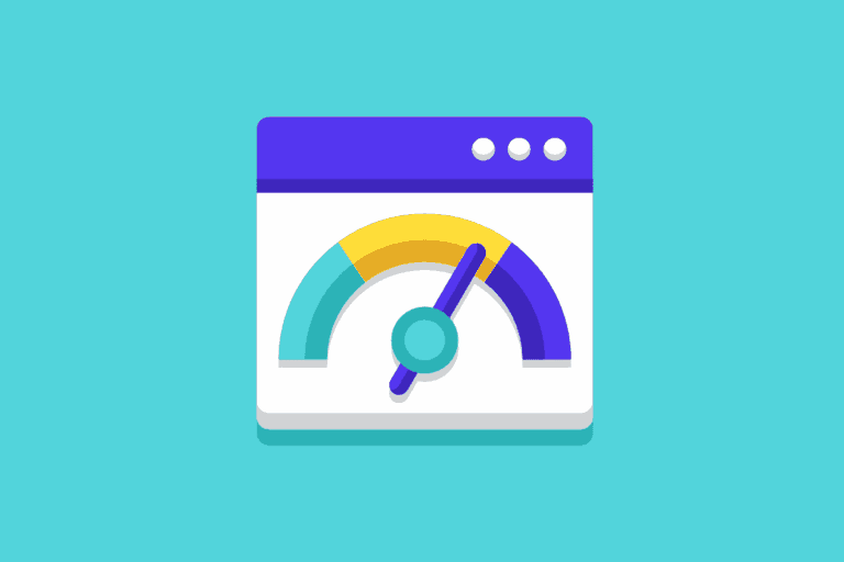 Illustrazione in stile flat di un indicatore di performance di un sito web utile a misurare l'efficacia della cache del sito