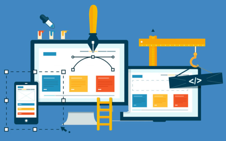 Illustrazione del processo di creazione di un sito WordPress con layout responsive