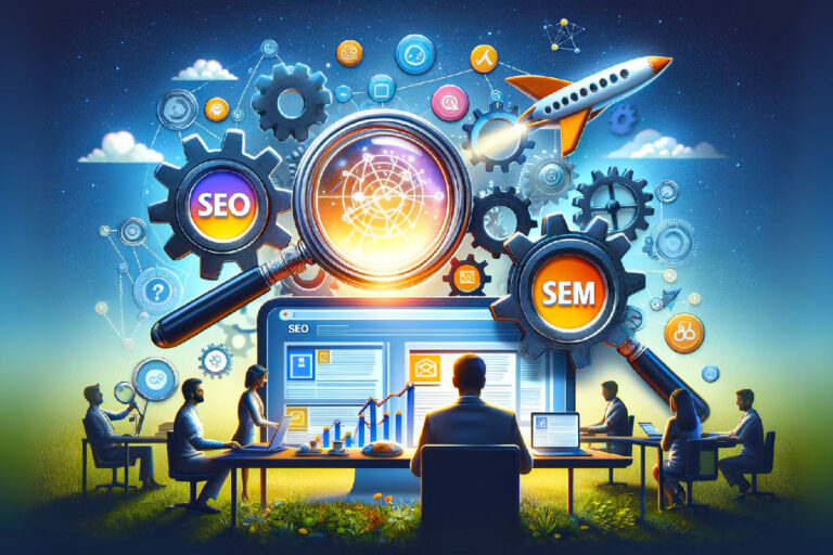 Una illustrazione di ChatGPT sul tema "SEO e SEM: differenza"