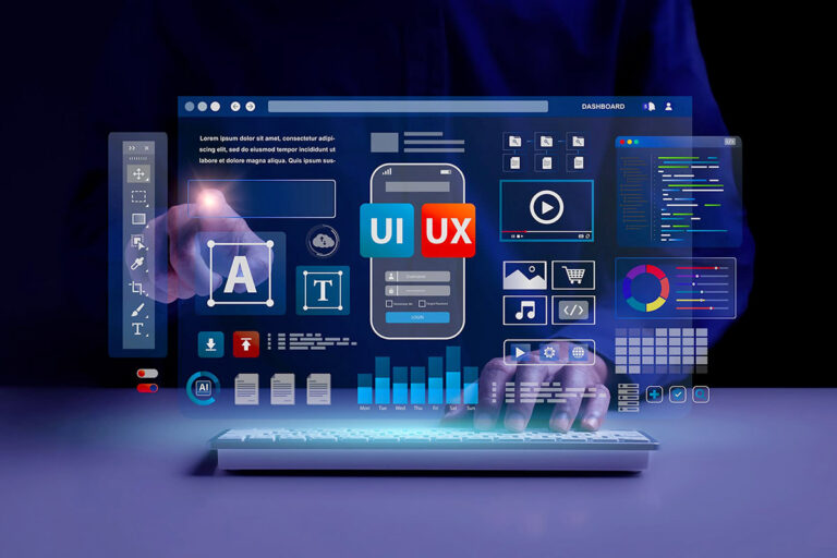 Interfaccia UI e UX visualizzata su schermo con layout responsive, immagine concettuale sul web design mobile first e sull’usabilità digitale