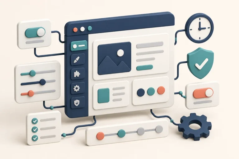 Pannello di configurazione WordPress con impostazioni, controlli e sicurezza