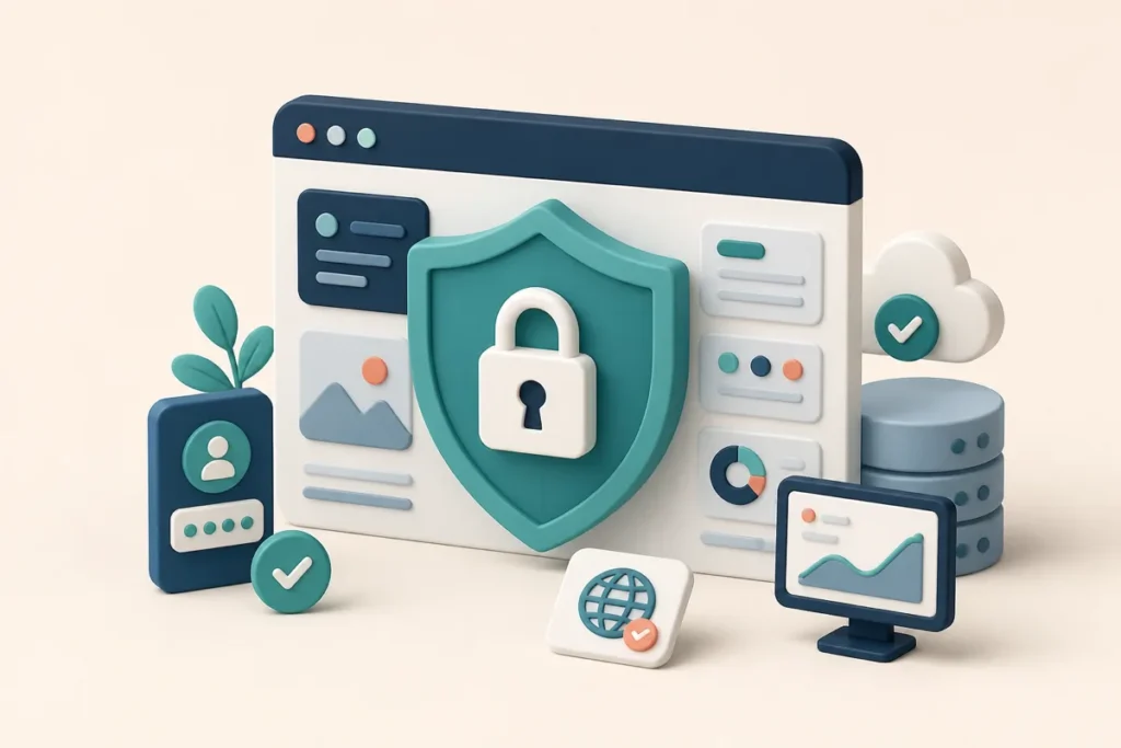 Sito WordPress protetto da scudo, autenticazione, backup e monitoraggio